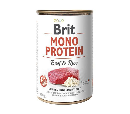Monoproteína de carne de res y arroz de Brit Care, 400 g