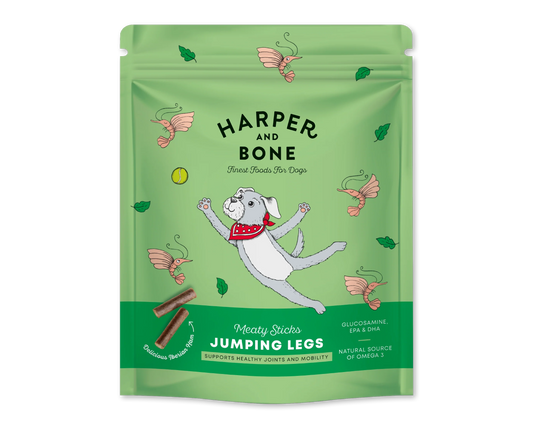 HARPER & BONE Jumping legs Functional Snacks for Dogs – Natural Meaty Sticks for Joints & Mobility (75g)