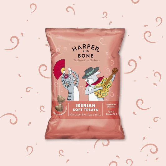 Harper & Bone Iberian Soft Treats – Chicken, Salmon & Tuna – Gourmet Pet Snacks – 90g
