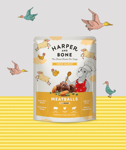 Harper & Bone Albóndigas para Perros – Fresh Market – Cerdo Ibérico, Pollo & Cordero – 300g