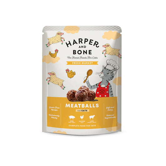 Harper & Bone Cats Meatballs – Fresh Market – Iberian Pork, Chicken & Lamb – 85g