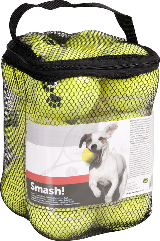 FLAMINGO Smash! Tennis Ball Pack for Dogs (x12)