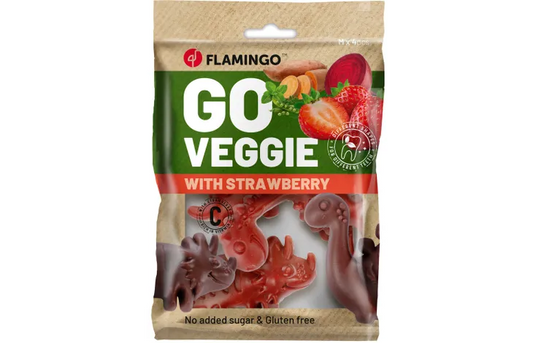 Flamingo GO VEGGIE Dog Snacks - Strawberry - 120g