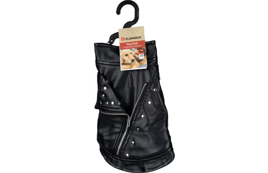 FLAMINGO Sergio Black Leather Coat (25 cm)
