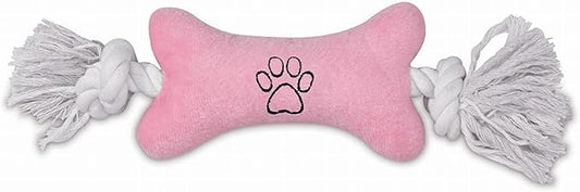 FLAMINGO Squeaky Bone and Rope Puppy Toy