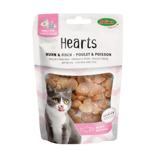 BUBIMEX Chicken and Fish Hearts Treats - 50g