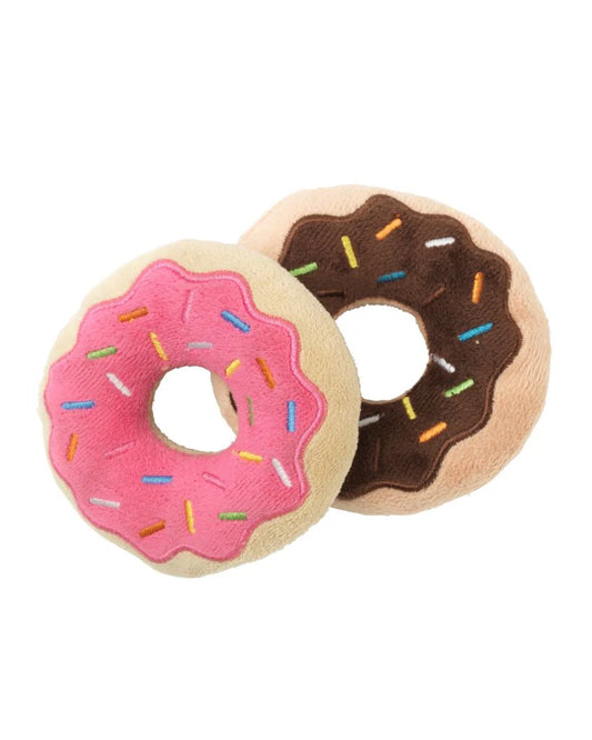 FuzzYard 2 pack Donuts Plush Dog Toy (10 cm)