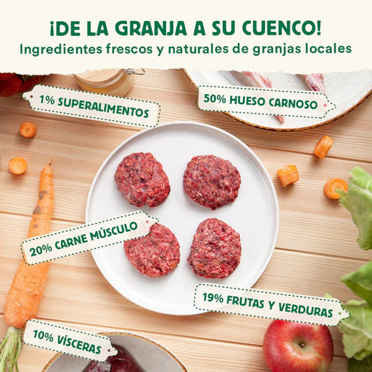 Menú BARF Wild Balance con conejo y verduras frescas