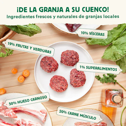 Menú BARF Wild Balance de cordero con verduras frescas para perros