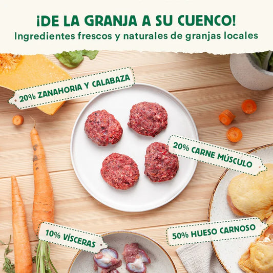 Menú de introducción BARF Wild Balance Pollo, Calabaza y Zanahoria 1 kg