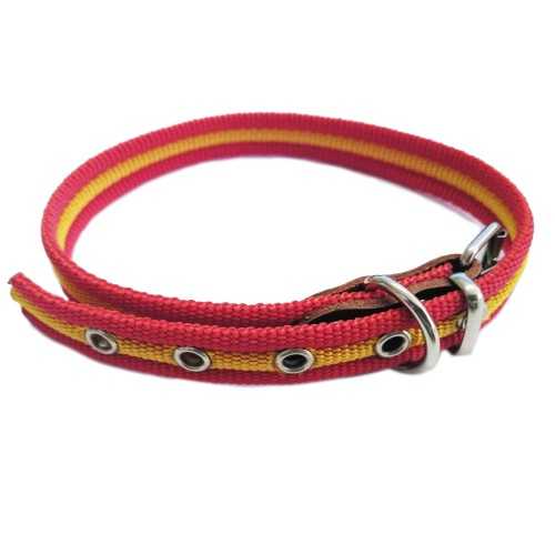 JUCAL Spain Flag Puffed Cotton Collar for Small Dogs