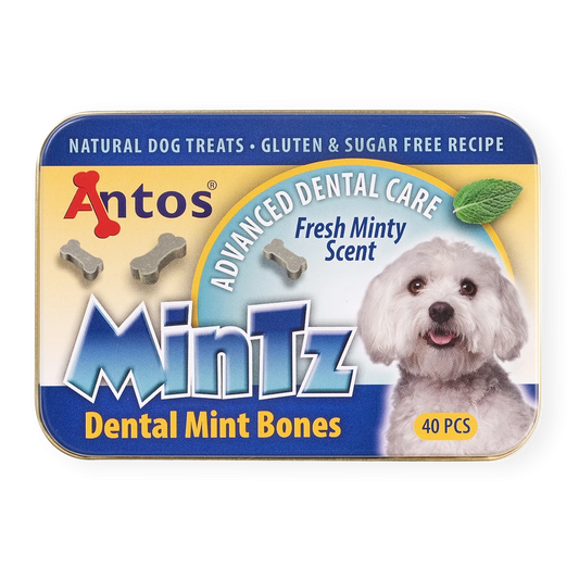 ANTOS Mintz Dental Mint Bones - Gluten and Sugar Free Recipe for Dogs Dental Care (40pcs)