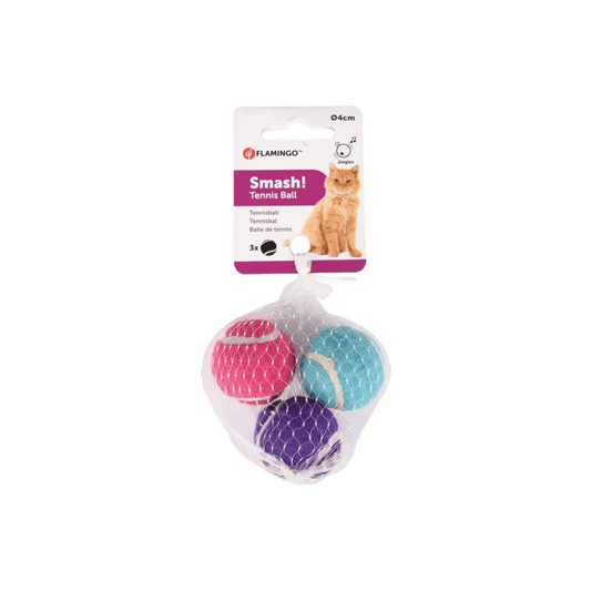 Flamingo Cat Toy Smash Tennis Ball 3pcs - Okidogi.store