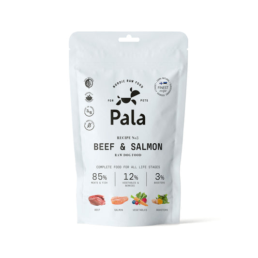 PALA RAW DOG FOOD, Beef & Salmon, 100% Natural Air-Dried Complete Food for Dogs