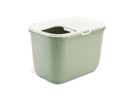 Hop In top entry litter tray - botanical green