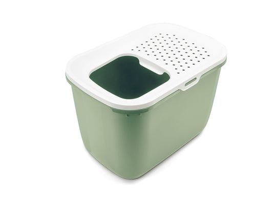 Hop In top entry litter tray - botanical green