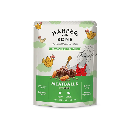 Harper & Bone Dog Meatballs Flavors of the farm, Chicken and Turkey 300g