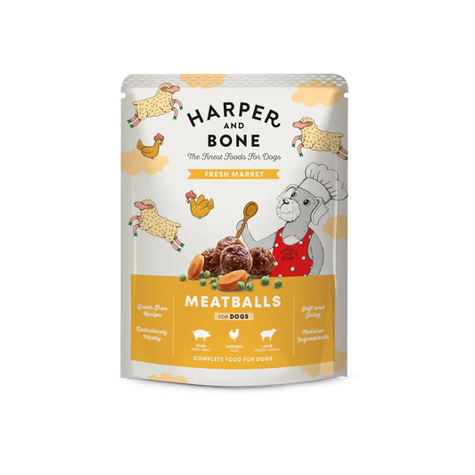 Harper & Bone Dog, Meatballs Fresh Market, Iberian Pork, Chicken and Lamb 300g