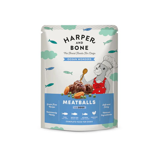 Harper & Bone Dog Meatballs – Ocean Wonders – Tuna, White Fish, Salmon & Chicken – 300g