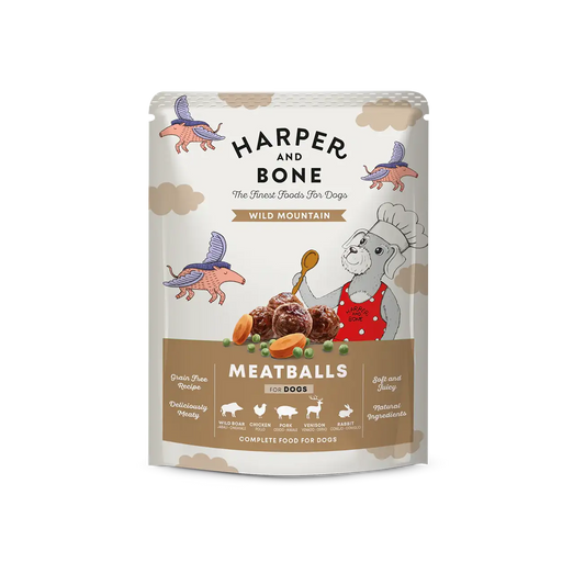 Harper & Bone Dog Meatballs Wild Mountains, Wild boar, Iberian pork, chicken, rabbit and venison 300g