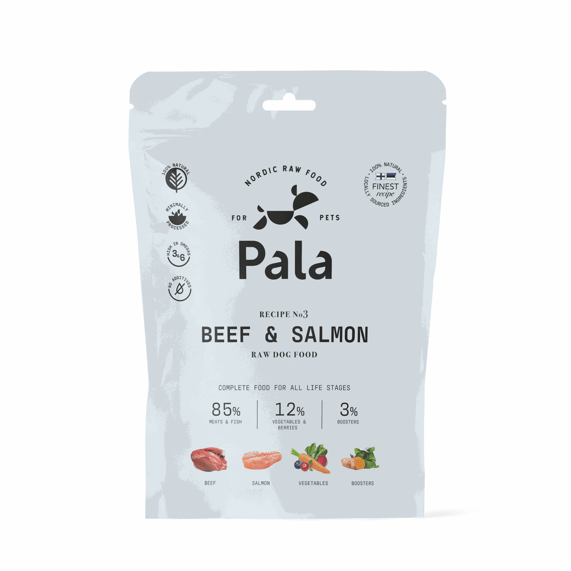 PALA RAW DOG FOOD, Beef & Salmon, 100% Natural Air-Dried Complete Food for Dogs