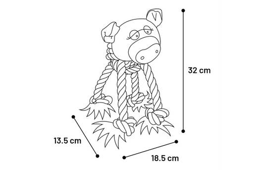 FLAMINGO Animal Rope Toy for Dogs (32 cm)