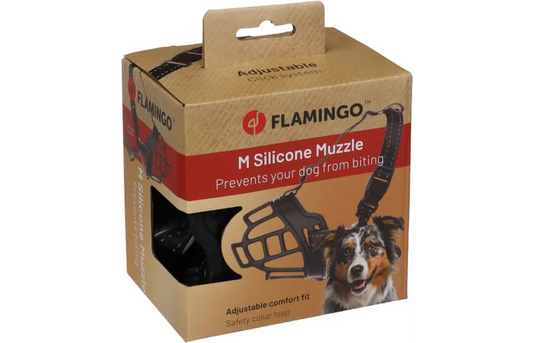 FLAMINGO Silicone Muzzle with Adjustable Comfort Fit (M)