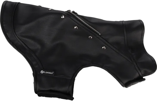 FLAMINGO Sergio Black Leather Coat (25 cm)