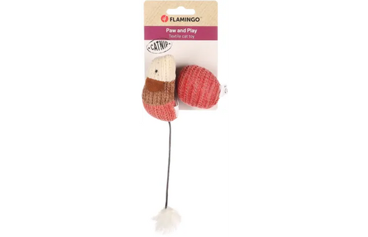 FLAMINGO Paw and Play Textile Cat Toy with Catnip
