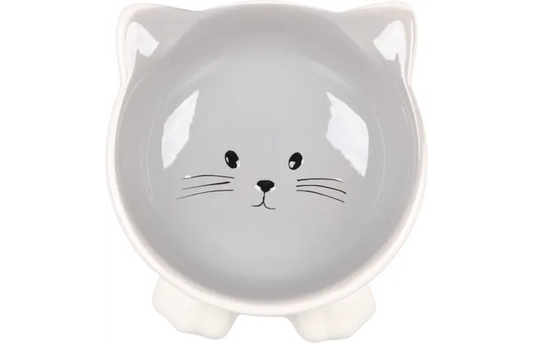 Feeding and Drinking Bowl for Cats - Grey - 125ml