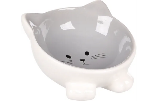 Feeding and Drinking Bowl for Cats - Grey - 125ml