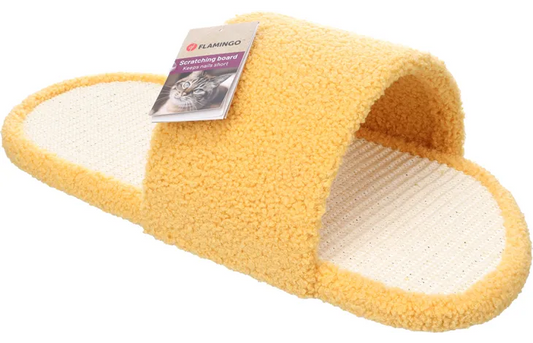 FLAMINGO Colbie Yellow Flip-Flop Scratching Board for Cats (50x24x14cm)