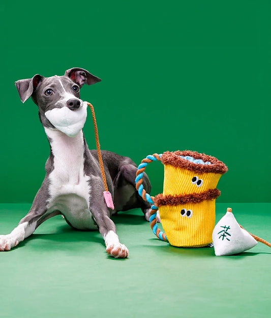 ZEZE Soft Tea Cup Plush Dog Toy (15x10x8cm)