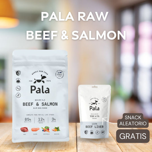 PALA RAW DOG FOOD, Beef & Salmon, 100% Natural Air-Dried Complete Food for Dogs