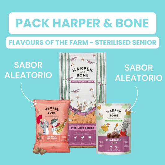 Pack Harper & Bone Cat - Flavours of The Farm - Sterilised Senior