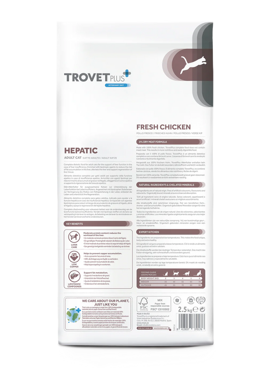 Trovet Plus Hepatic Fresh Chicken for Cats - 1,2kg