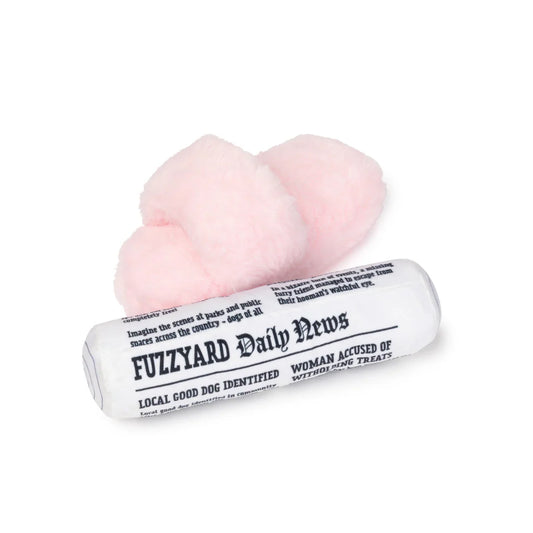 FuzzYard Slippers & Paper Plush Dog Toy (12 cm)