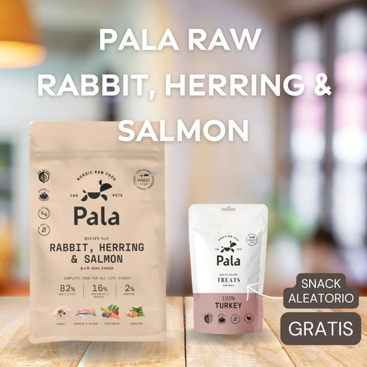 PALA RAW DOG FOOD, Rabbit, Herring & Salmon, 100% Natural Air-Dried Complete Food for Dogs