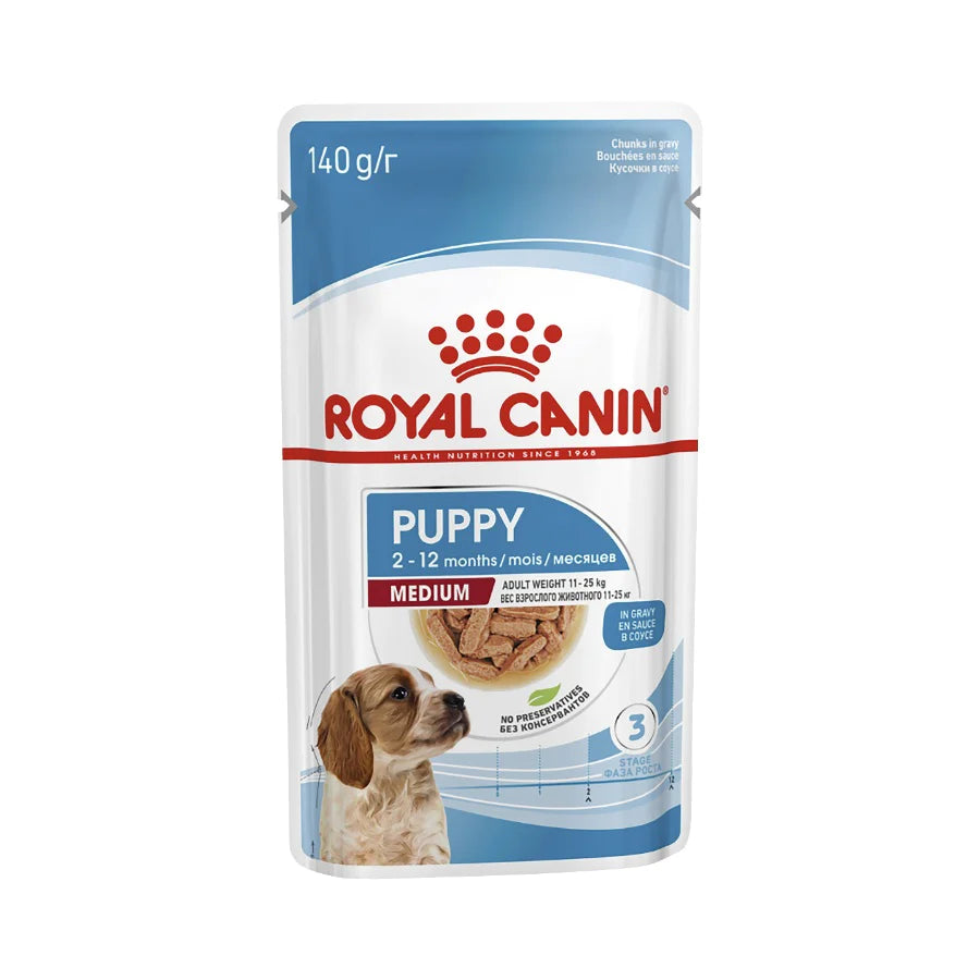 Royal Canin Medium Puppy Chunks In Gravy 140g