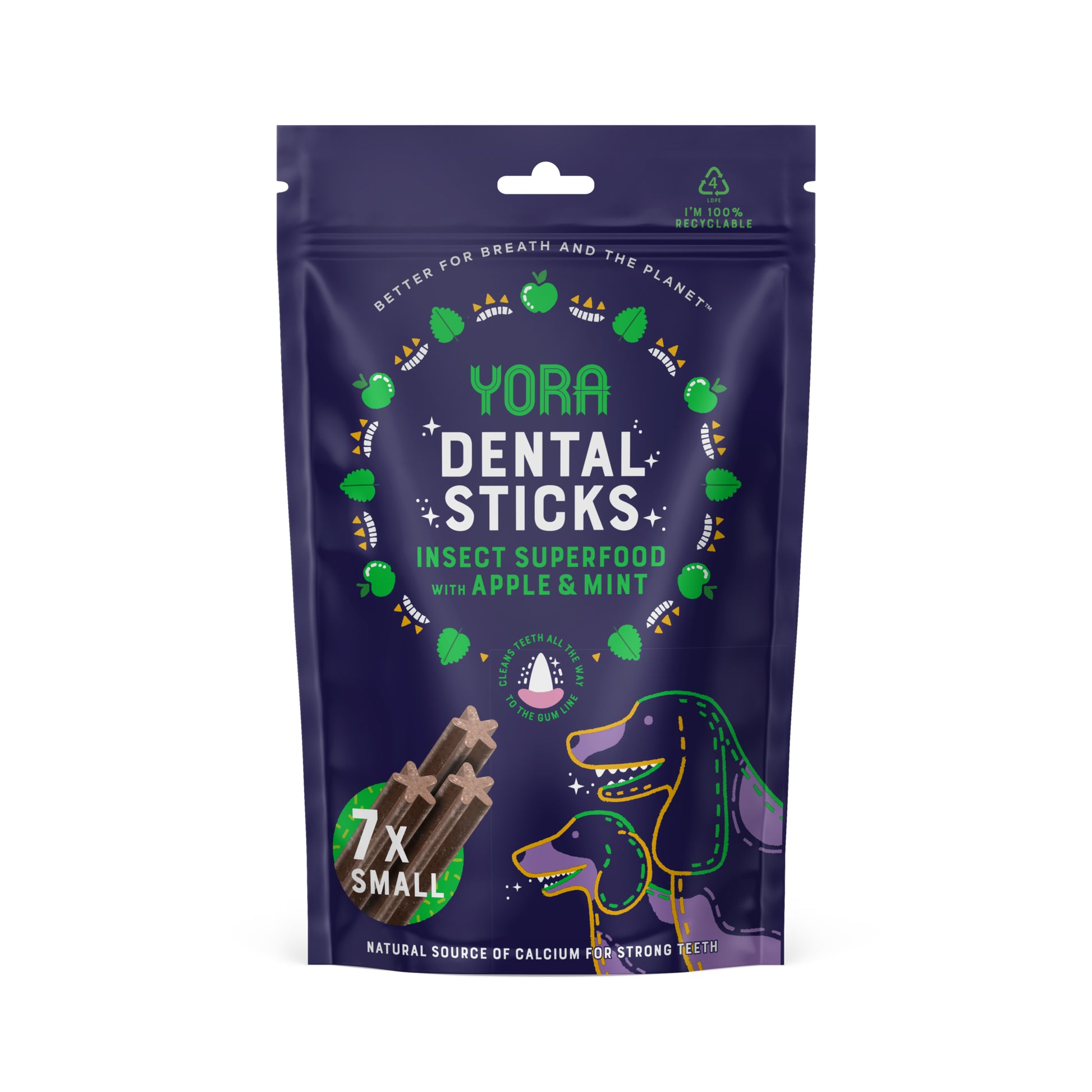 Yora Dental Sticks Insect with Apple & Mint 56g