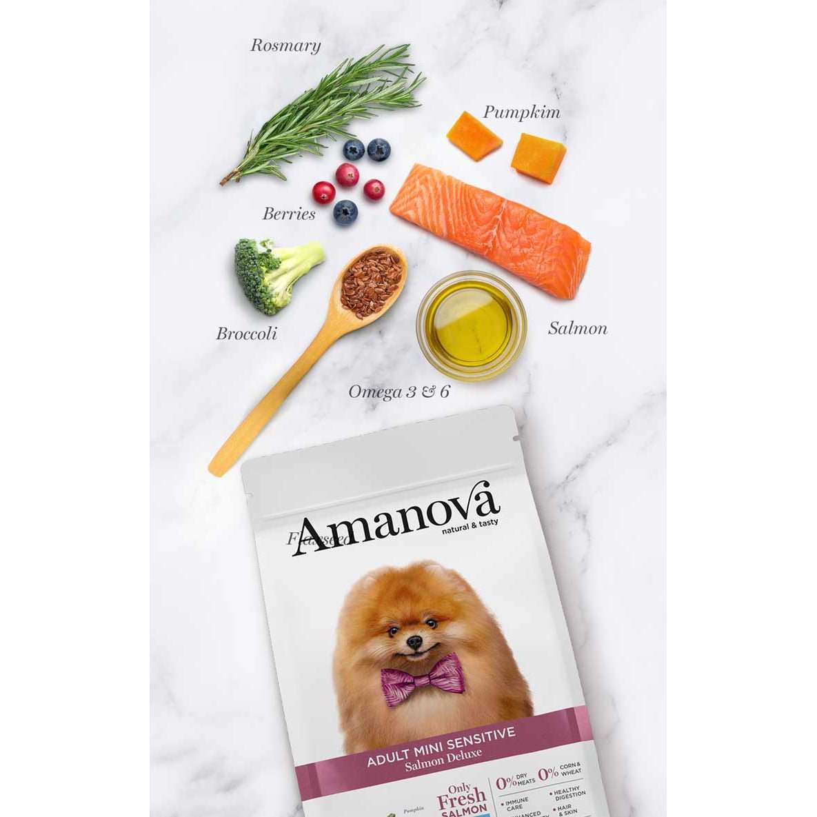 Amanova Adult Mini Sensitive Salmon Deluxe, Grainfree - Okidogi.store