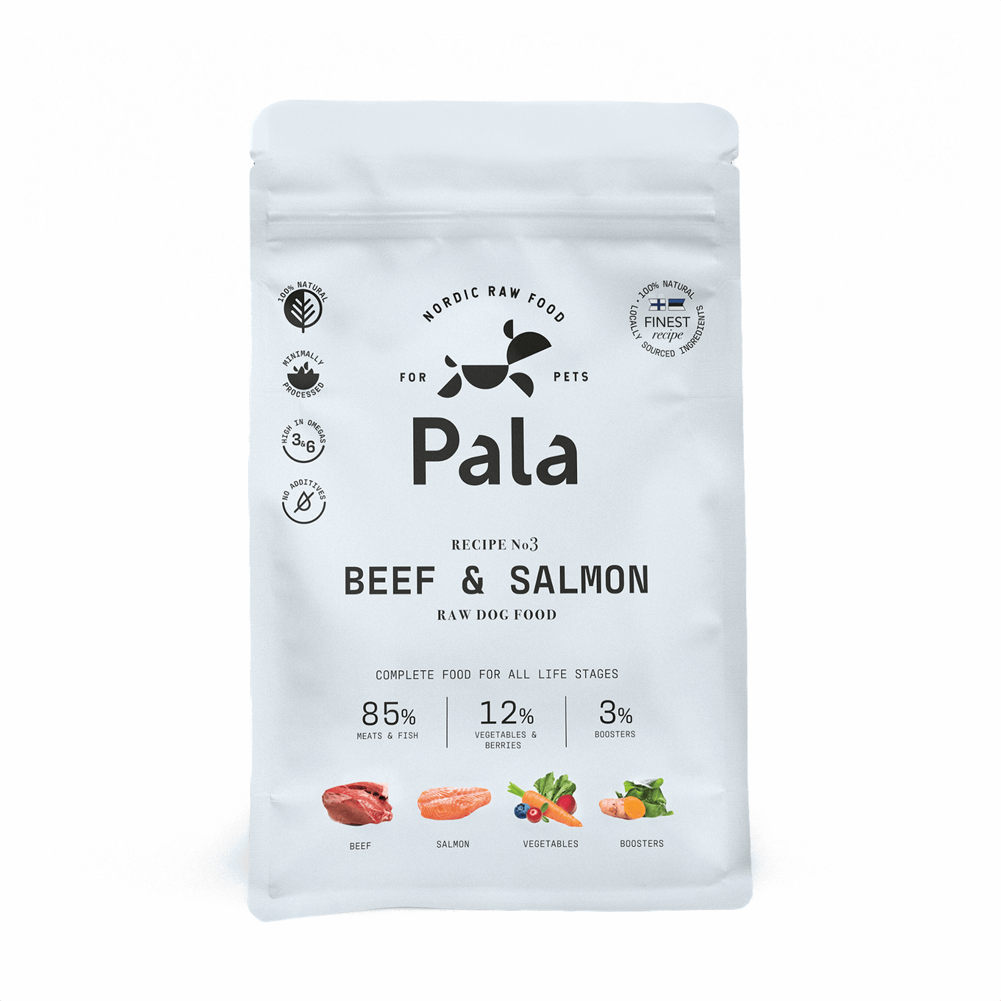 PALA RAW DOG FOOD, Beef & Salmon, 100% Natural Air-Dried Complete Food for Dogs