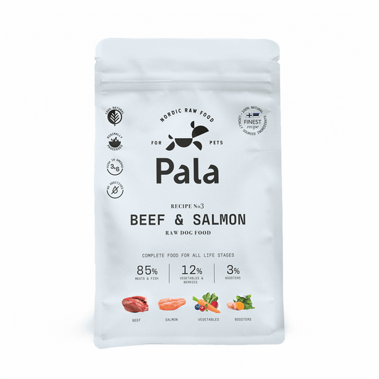 PALA RAW DOG FOOD, Beef & Salmon, 100% Natural Air-Dried Complete Food for Dogs