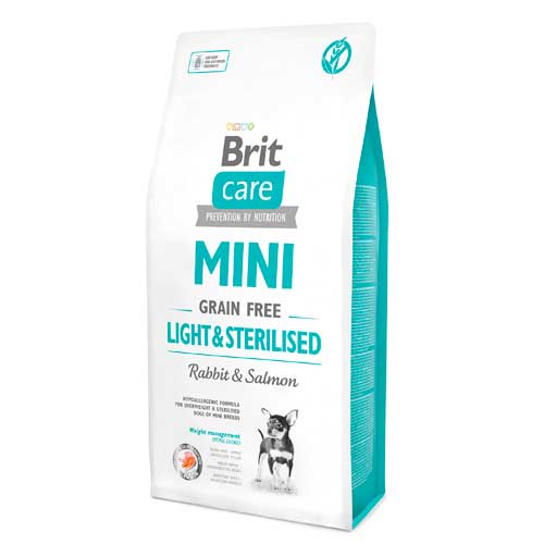 Brit Care Mini, Grain Free , Light&Sterilised, Rabbit&Salmon