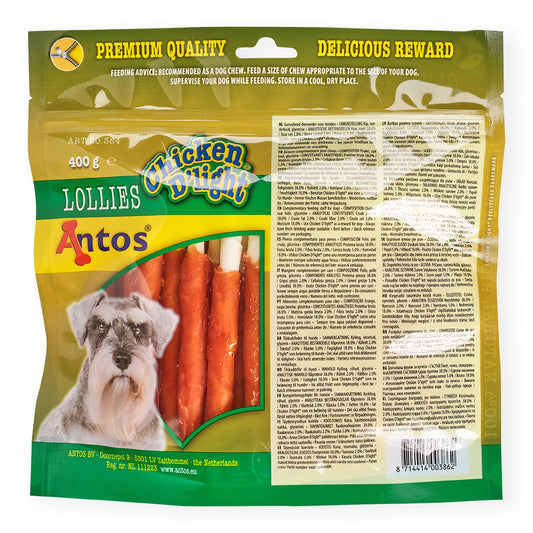 Antos Chicken D’Light Lollies – Natural Chicken & Rawhide Dog Treats – 100-400g - Okidogi.store