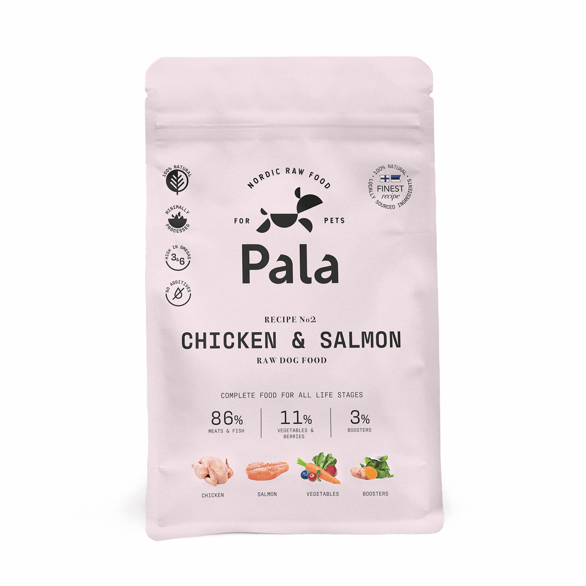 PALA RAW DOG FOOD, Chicken & Salmon, 100% Natural Air-Dried Complete Food for Dogs