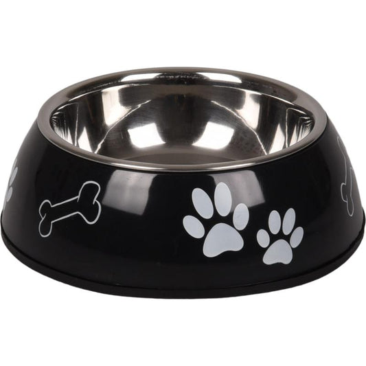 Divar Food and Water Bowl for Dogs with Paw Print Design - M