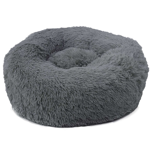 Round Fur Dream Bed - Grey