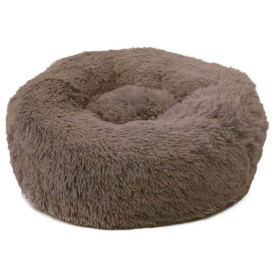 Round Fur Dream Bed - Brown