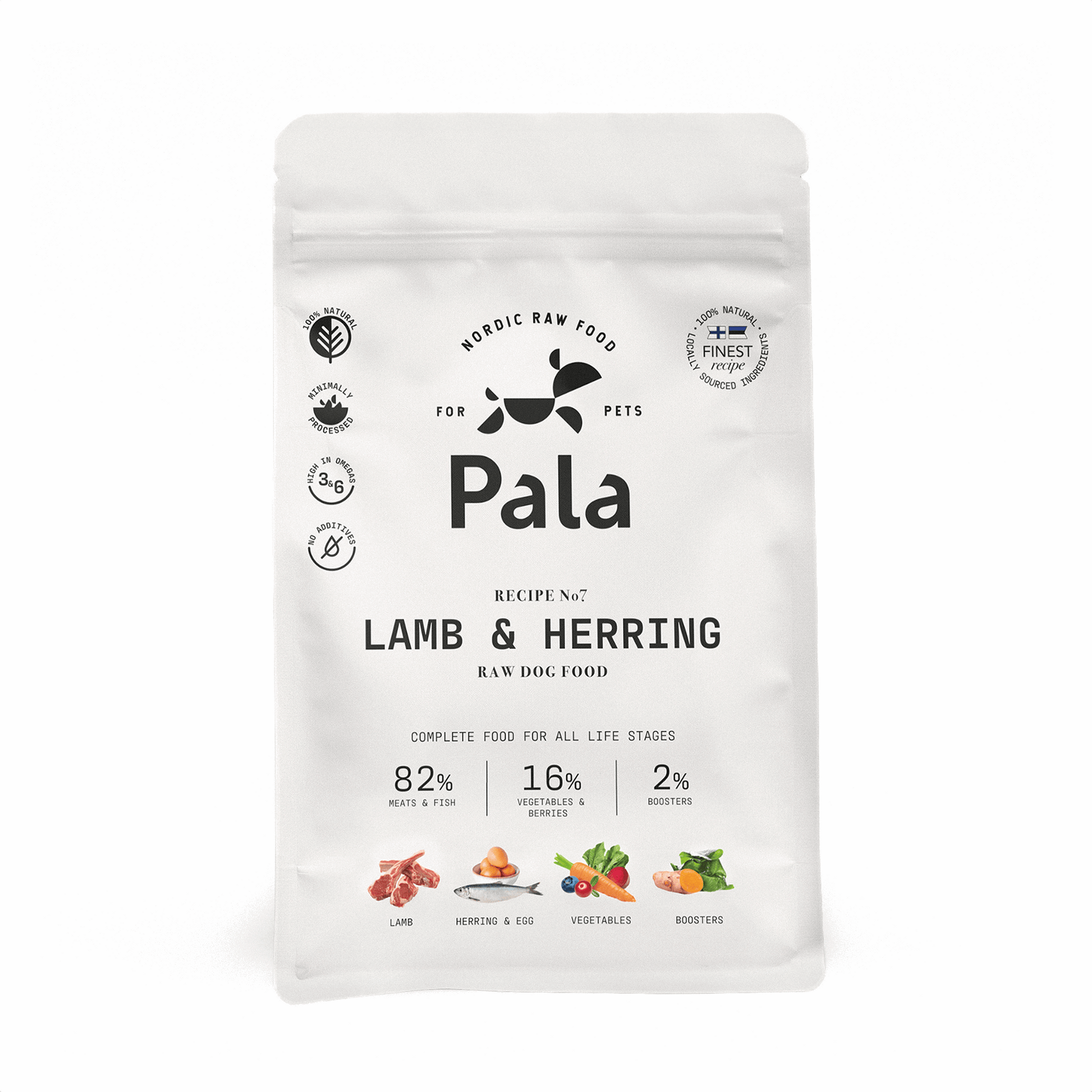 PALA RAW DOG FOOD, Lamb & Herring, 100% Natural Air-Dried Complete Food for Dogs